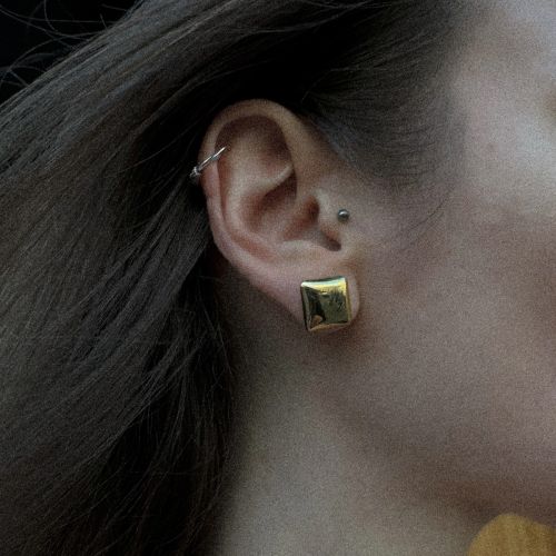 Серьги из серебра с позолотой Preppy Gold