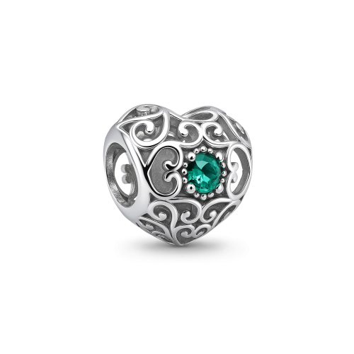 Шарм «Зеленое ажурное сердце»