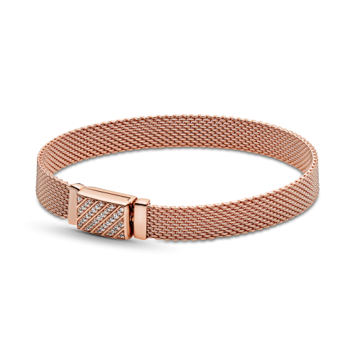 Браслет Reflexions в Pandora Rose с длинным замком паве