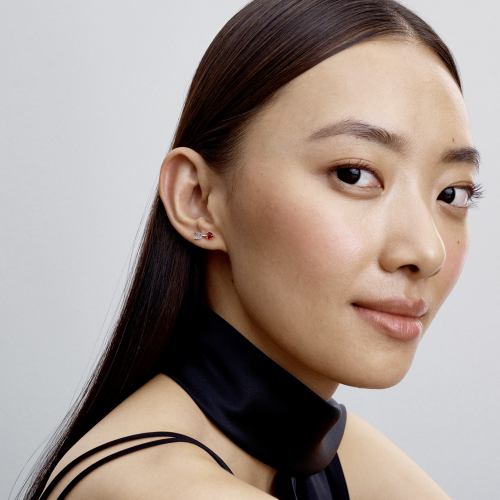 Серьги-гвоздики с муранским стеклом «Стрела Купидона»