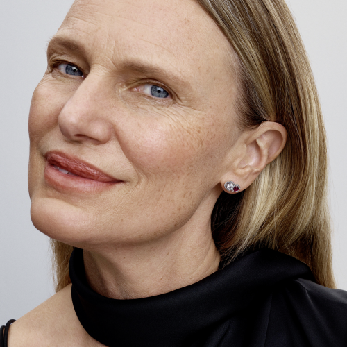 Серьги-гвоздики «Сердца с ореолом»