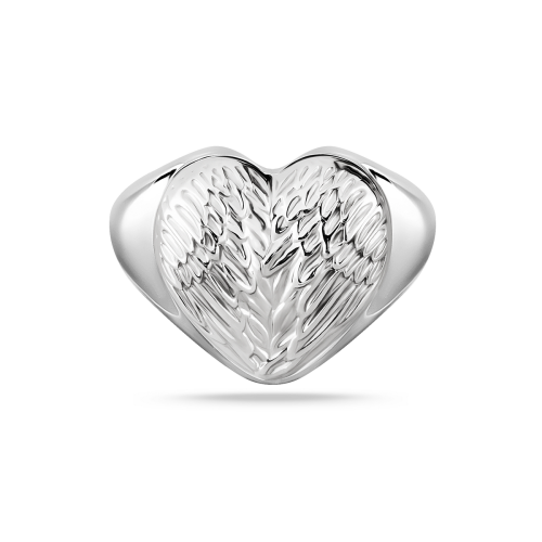Кольцо из серебра "Сердце крылья"