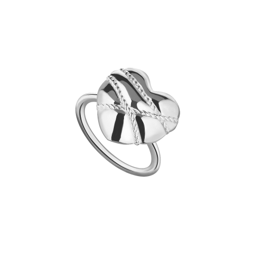 Кольцо из серебра с большим сердцем